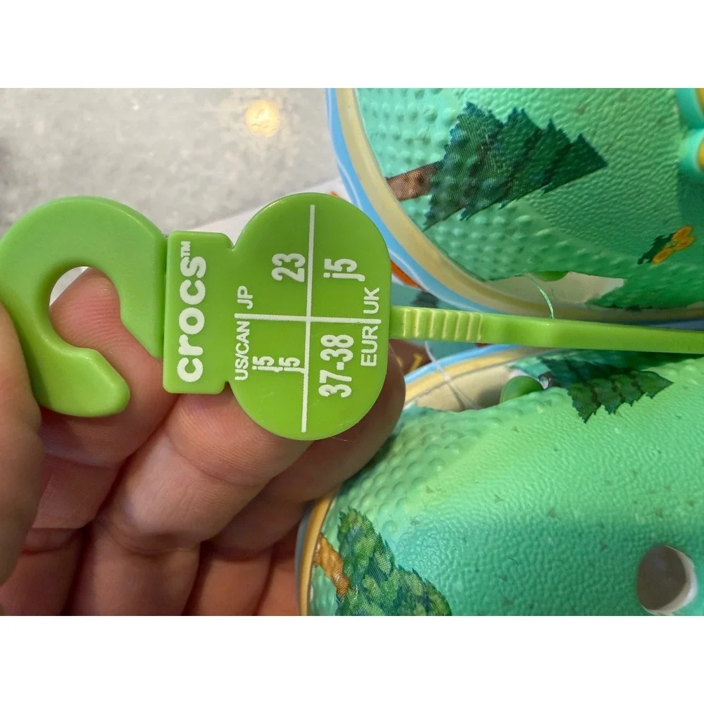 Crocs Animal Crossing Clog Kids J5 Green Nintendo New Horizons Jibbitz 210113